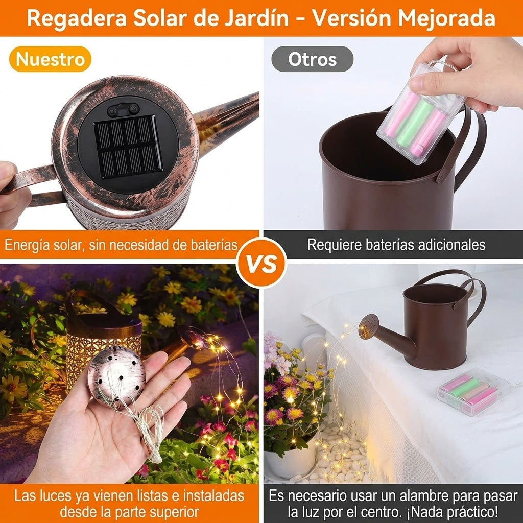 Regadera Solar Decorativa con Luces para tu Jardín