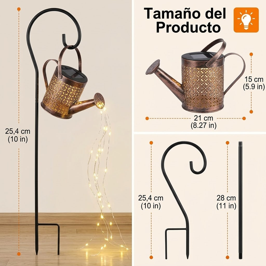 Regadera Solar Decorativa con Luces para tu Jardín