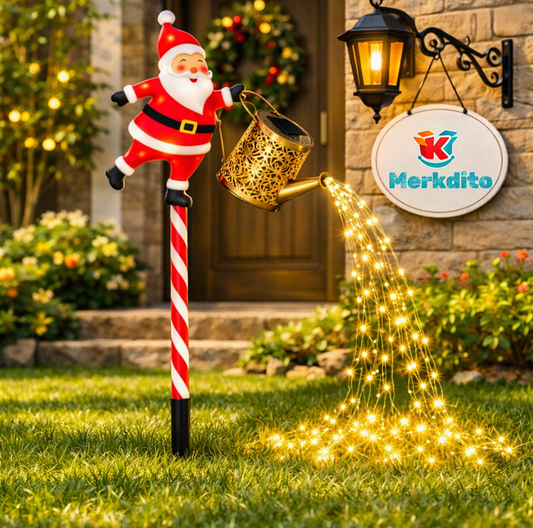 Viejito Pascuero Solar con Regadera Luminosa para Jardín
