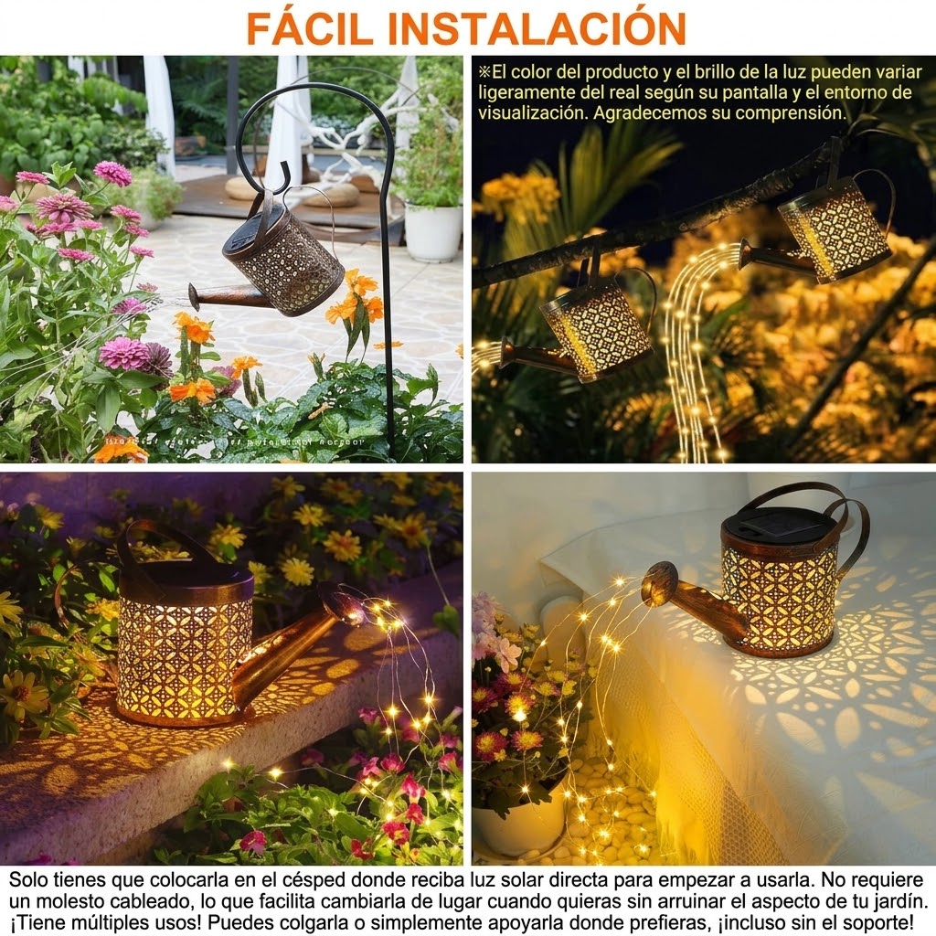 Regadera Solar Decorativa con Luces para tu Jardín